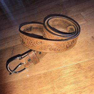 Brown Top Grain Leather Justin Belt